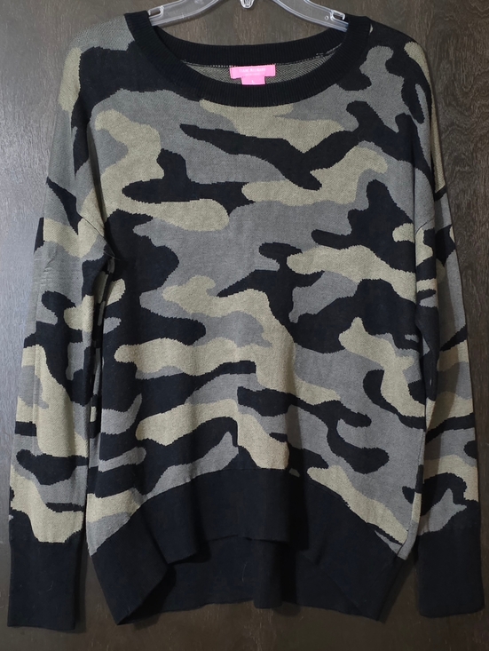 Isaac Mizrahi Sweaters - Isaac Mizrahi Olive, Gray & Black Camo Knit Sweater Women's Size L